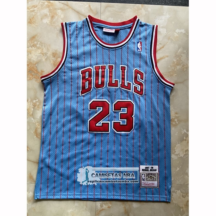 Camiseta Chicago Bulls Michael Jordan NO 23 Mitchell & Ness 1997-98 Azul3